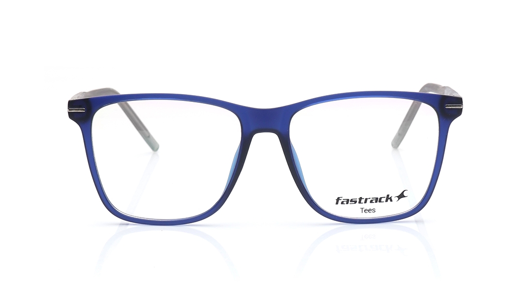 Image 1 of Blue Square Eyeglasses for Men and Women from Tees By Fastrack Available at Titan Eye+