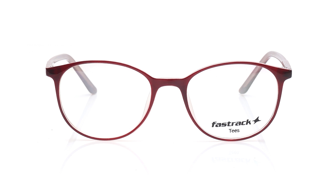 Image 1 of Maroon Oval Computer Glasses for Men and Women from Tees By Fastrack Available at Titan Eye+