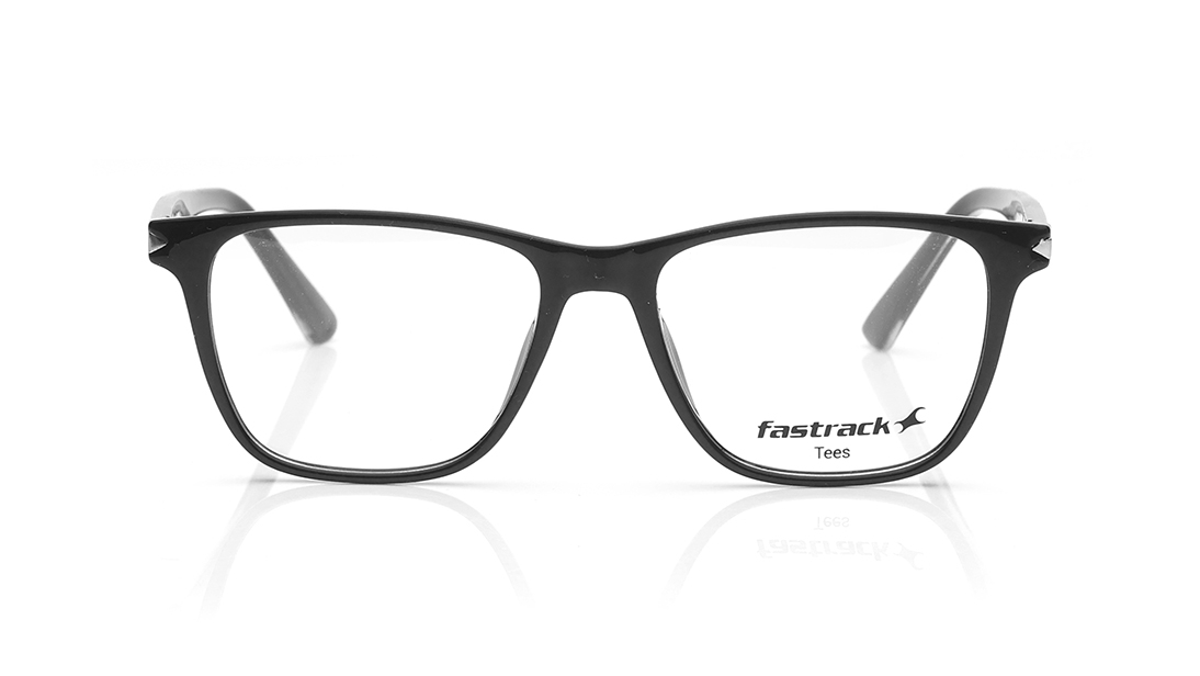 Image 1 of Black Wayfarer Eyeglasses for Men and Women from Tees By Fastrack Available at Titan Eye+