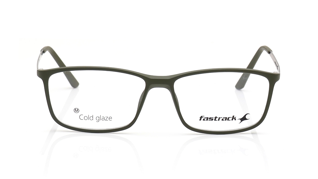 Image 1 of Olive Rectangle Eyeglasses for Men and Women from Fastrack Available at Titan Eye+