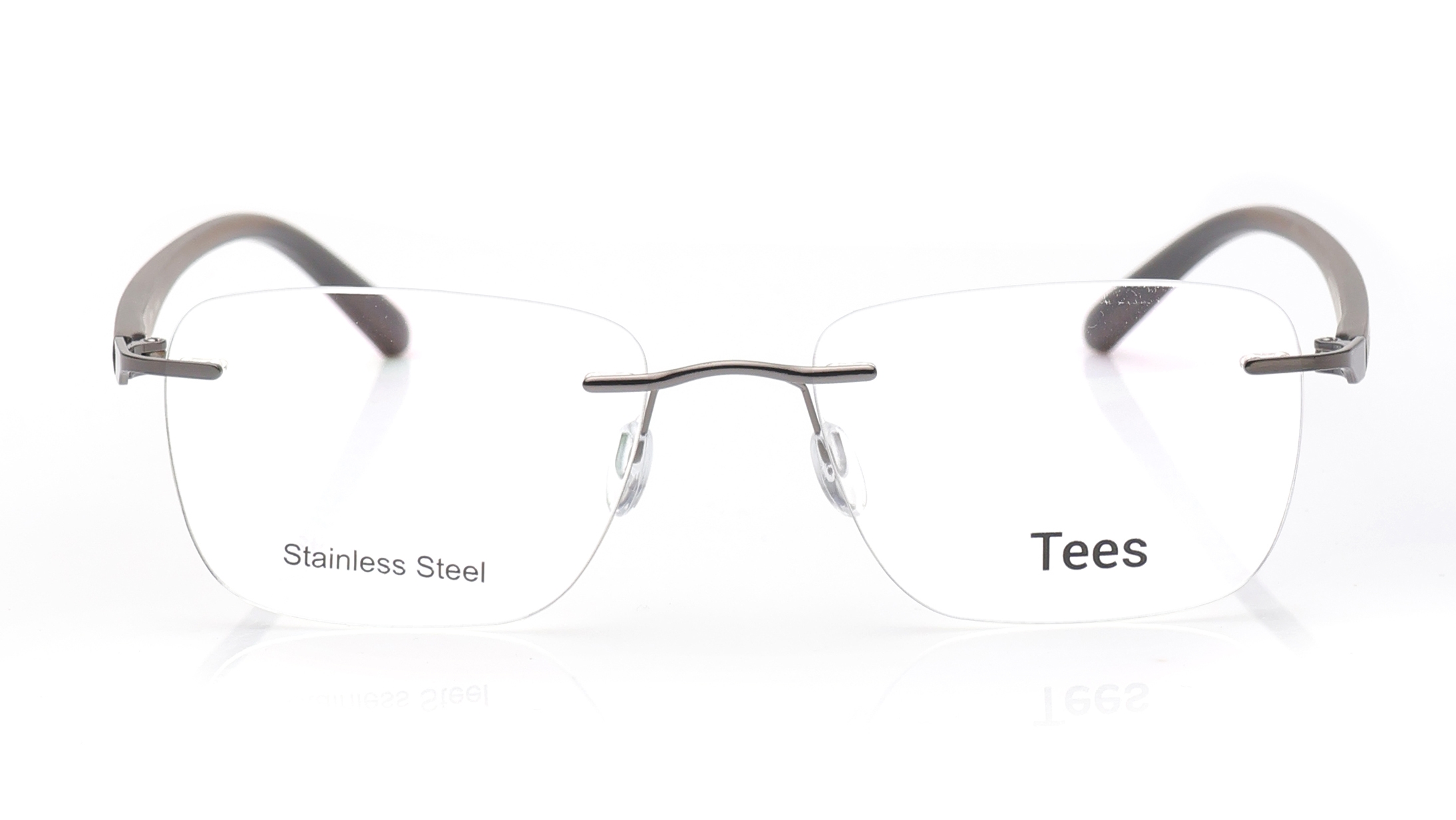Image 1 of Grey Rectangle Eyeglasses for Men and Women from Tees By Fastrack Available at Titan Eye+