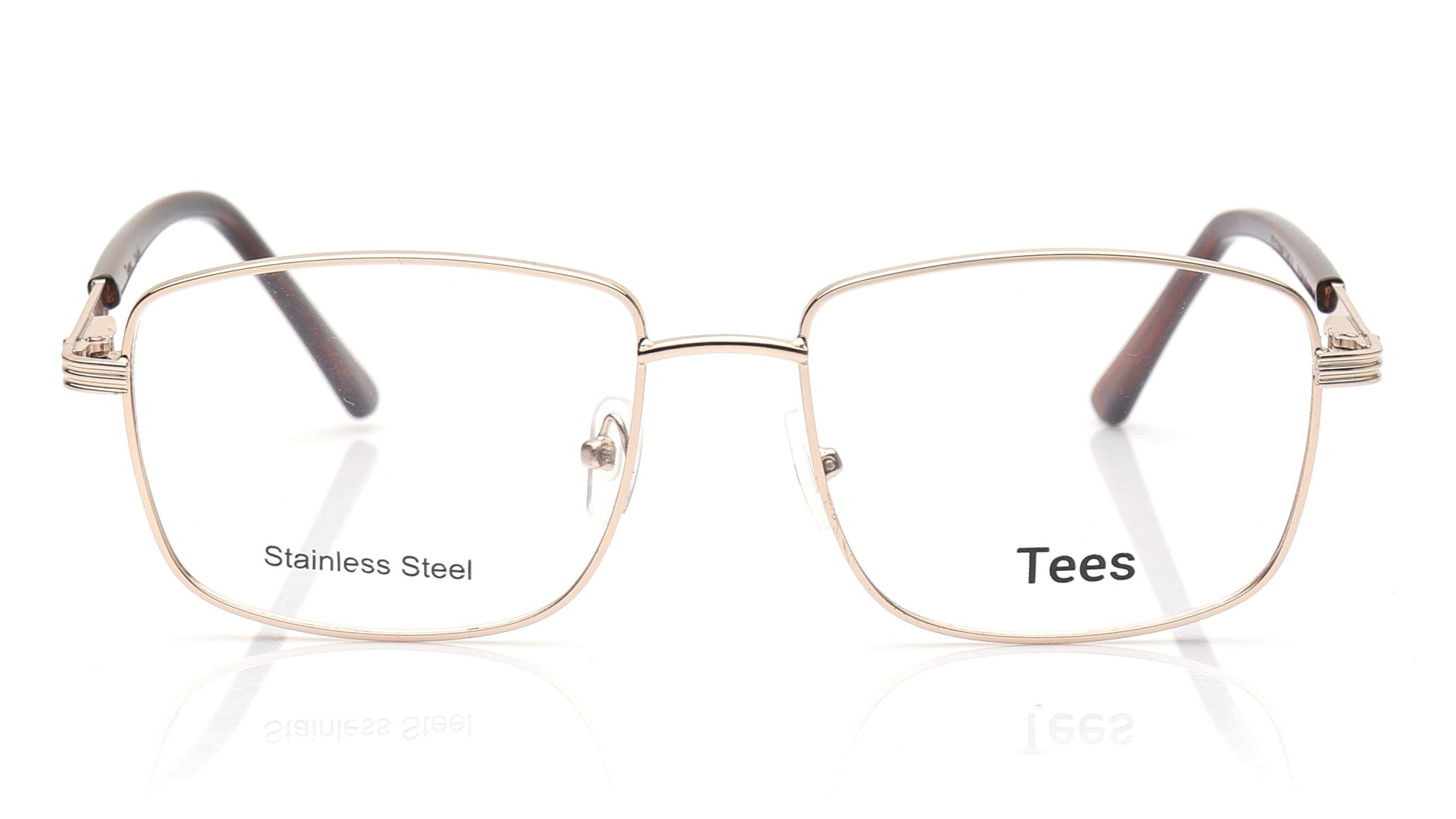 Image 1 of Gold Wayfarer Eyeglasses for Men and Women from Tees By Fastrack Available at Titan Eye+