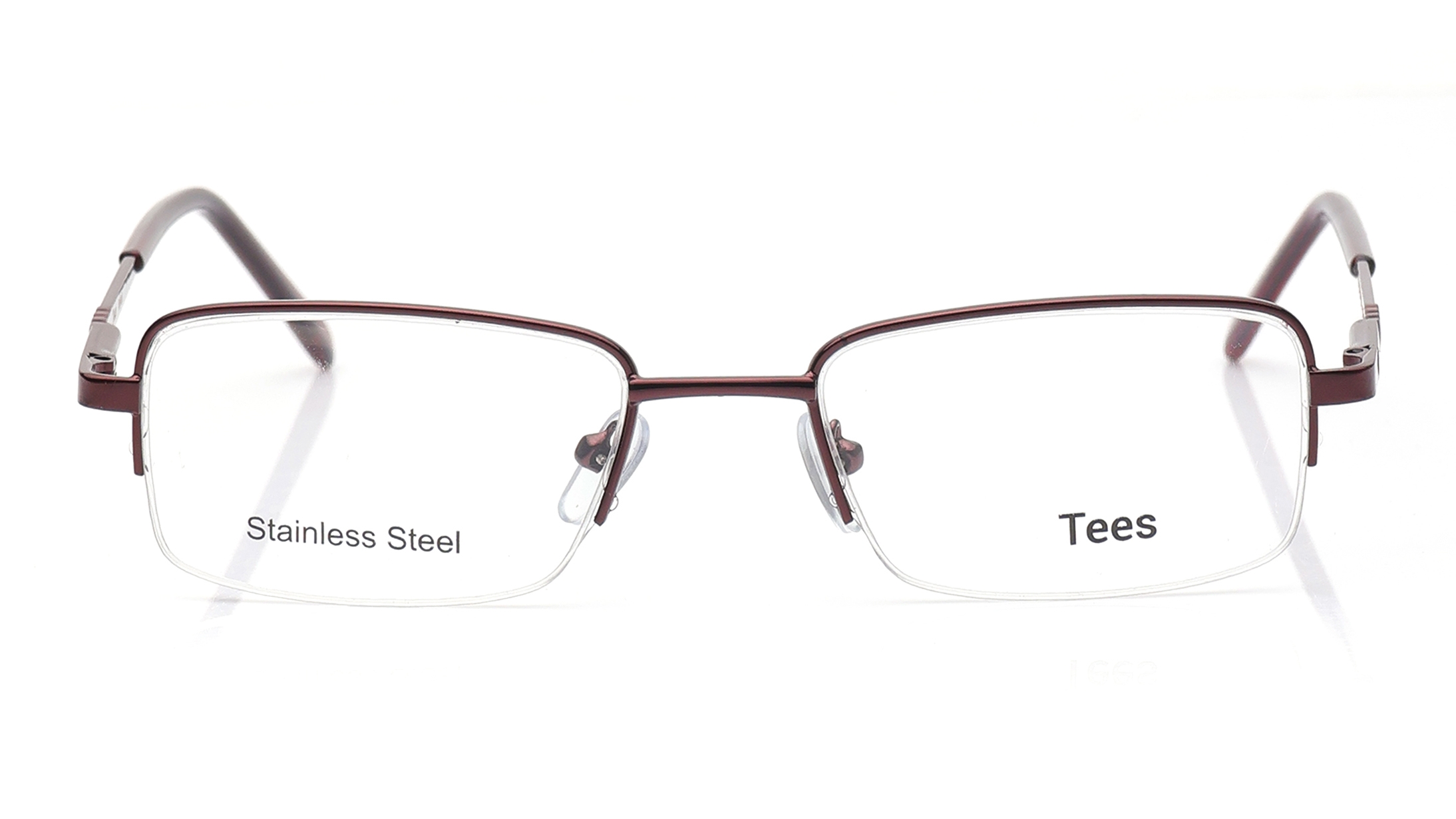 Image 1 of Maroon Rectangle Eyeglasses for Men and Women from Tees By Fastrack Available at Titan Eye+