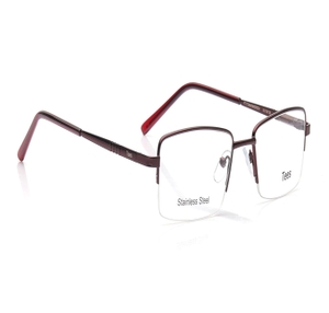 Image 2 of Maroon Rectangle Eyeglasses for Men and Women from Tees By Fastrack Available at Titan Eye+