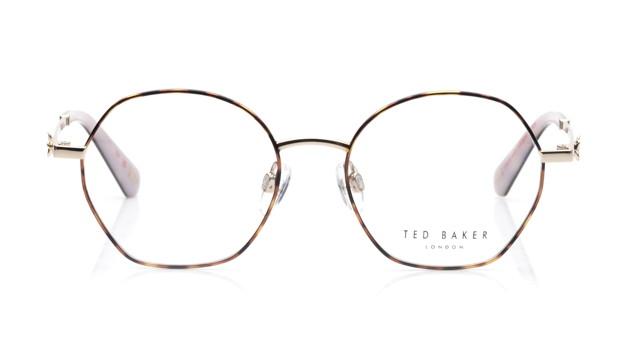 Image 1 of Gold Round Eyeglasses for Women from Ted Baker Available at Titan Eye+