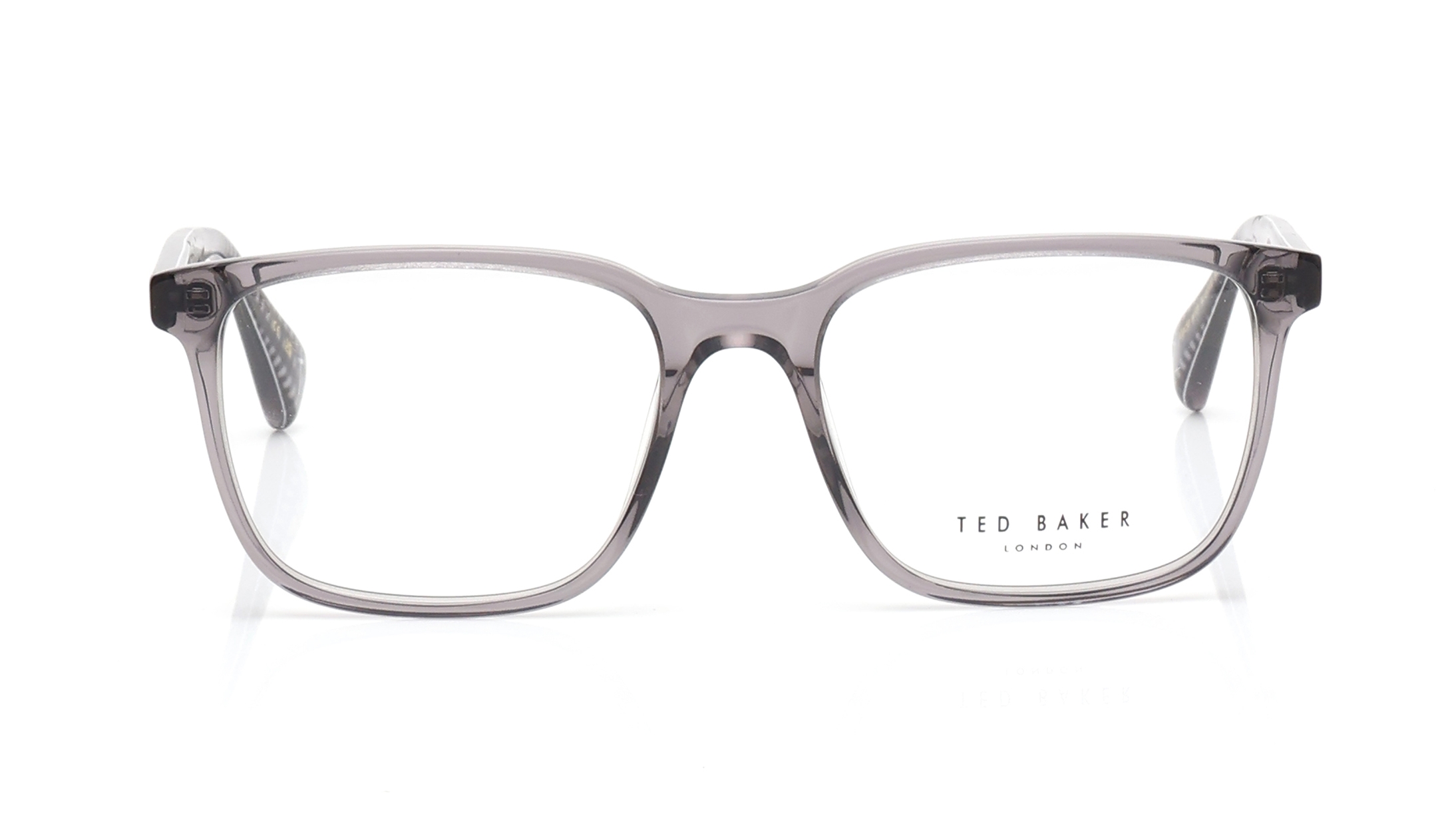 Image 1 of Grey Square Eyeglasses for Men from Ted Baker Available at Titan Eye+