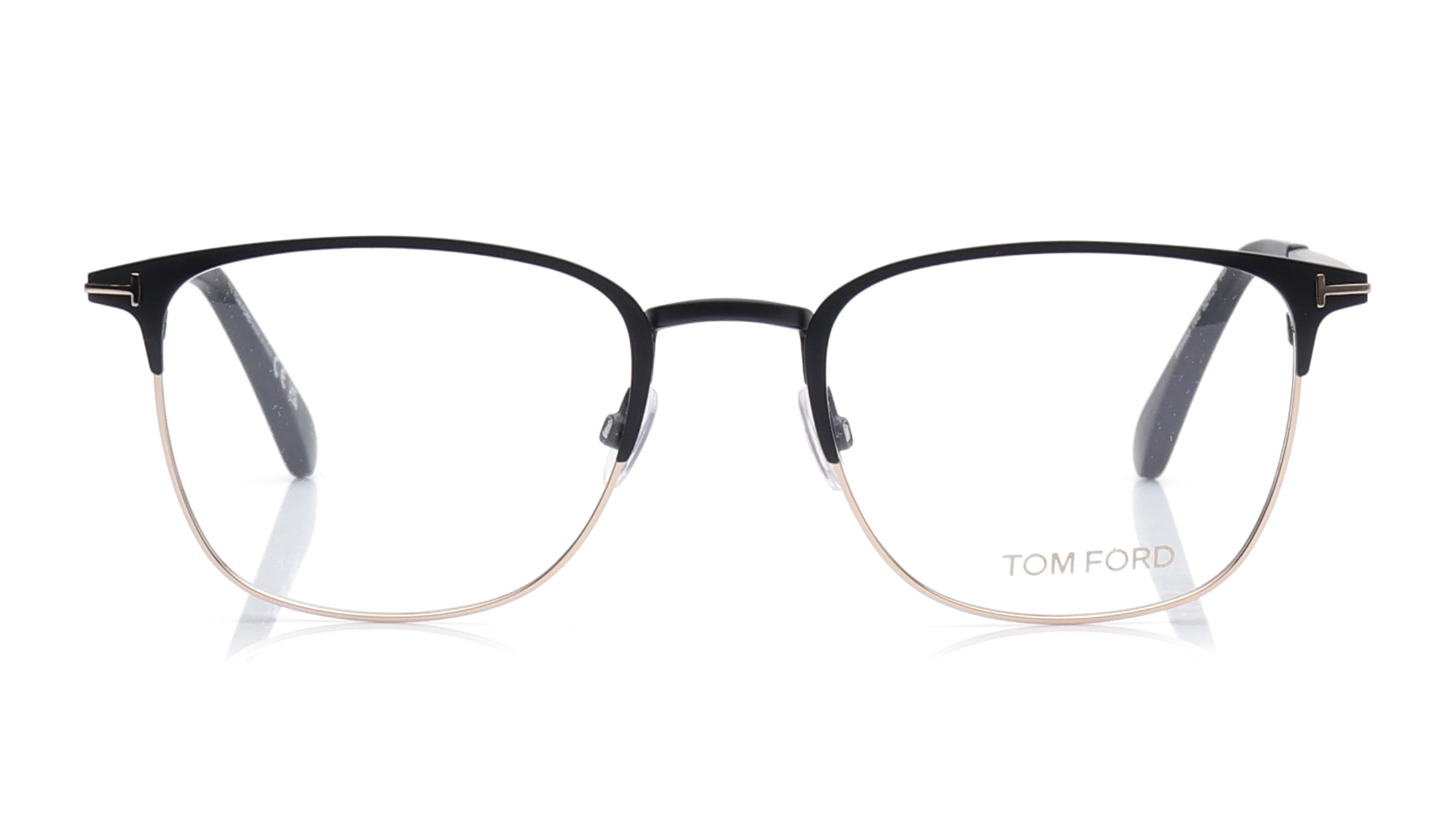 Image 1 of Black  Geometric Eyeglasses for Men from Tom Ford Available at Titan Eye+