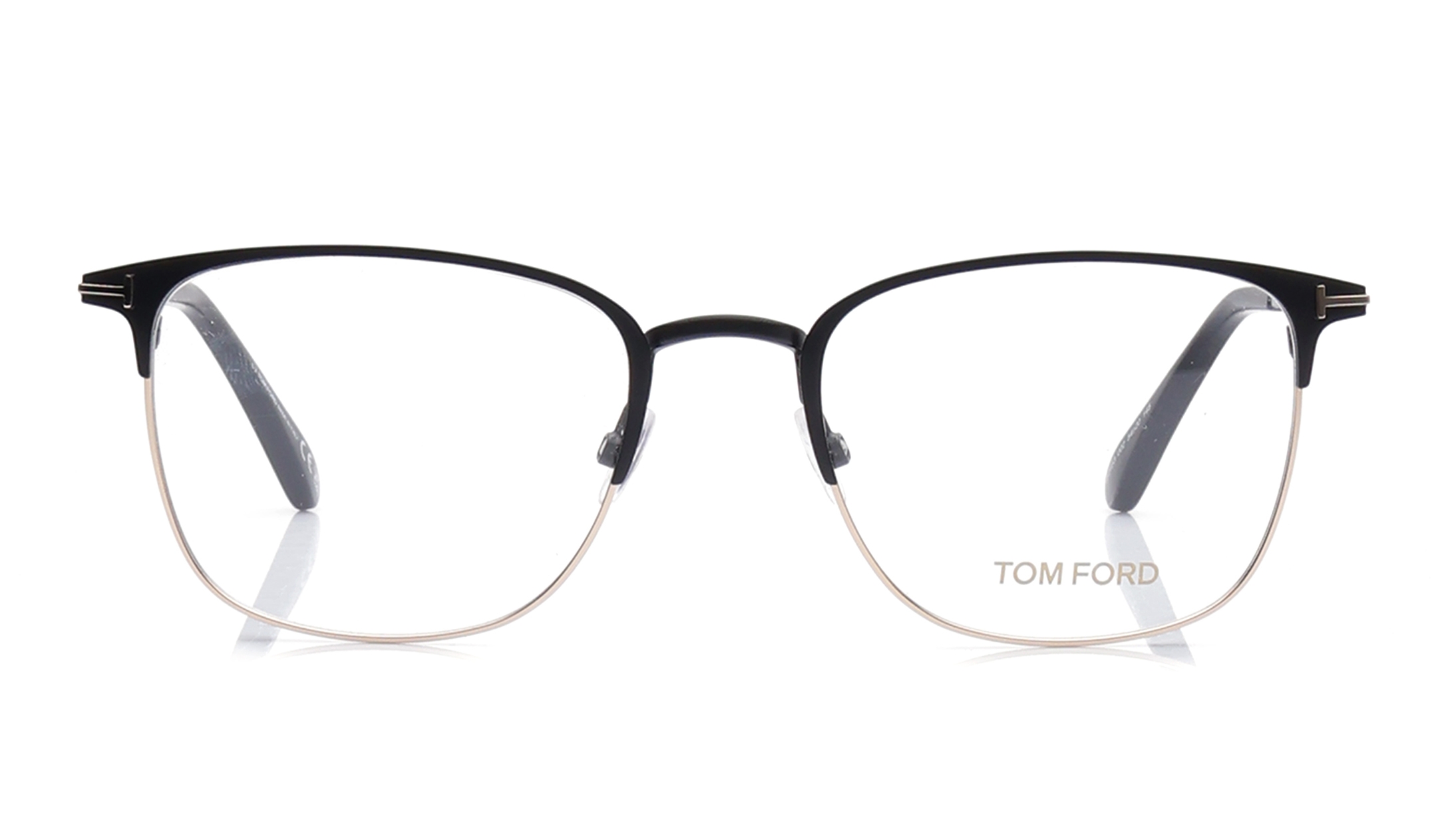 Image 1 of Black  Geometric Eyeglasses for Men from Tom Ford Available at Titan Eye+