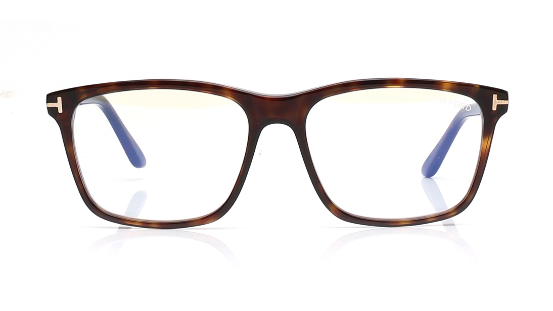 Image 1 of Havana Rectangle Eyeglasses for Men from Tom Ford Available at Titan Eye+
