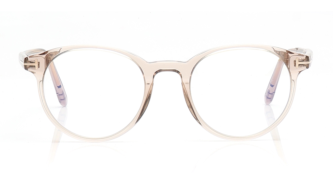 Image 1 of Brown Round Eyeglasses for Men from Tom Ford Available at Titan Eye+