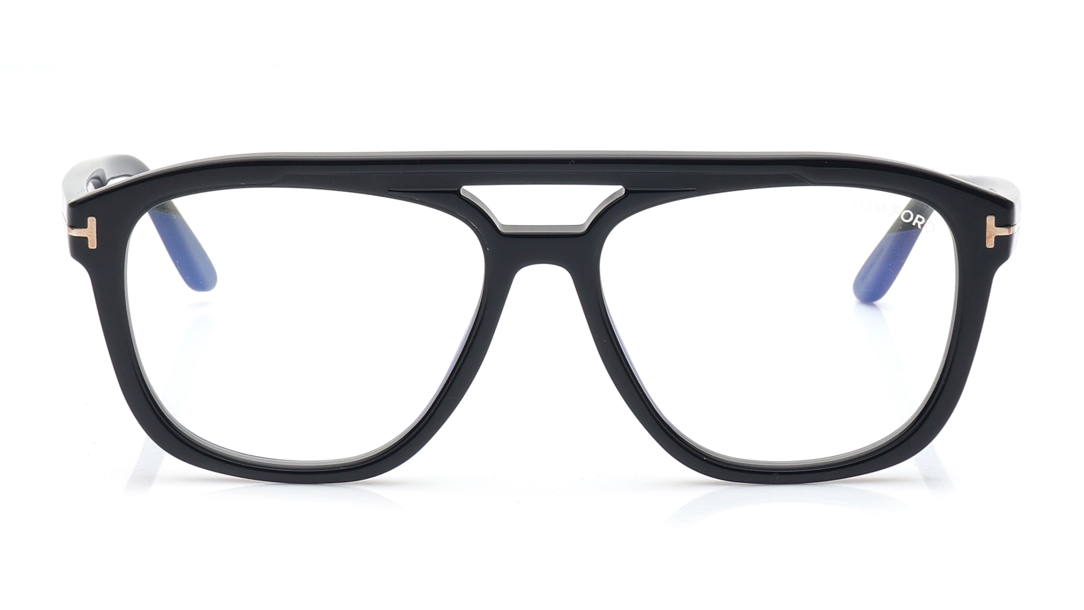 Image 1 of Black Navigator Eyeglasses for Men from Tom Ford Available at Titan Eye+