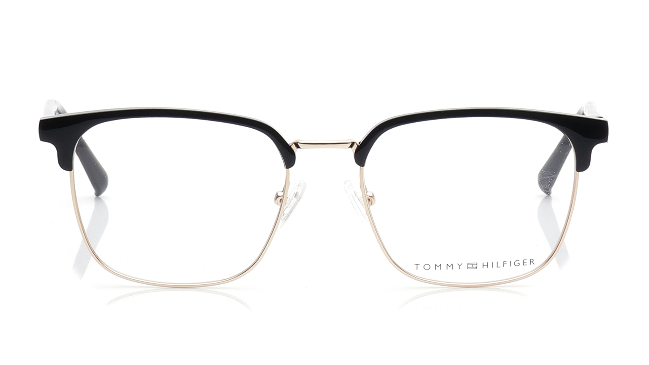 Image 1 of Black Clubmaster Eyeglasses for Men from Tommy Hilfiger Available at Titan Eye+