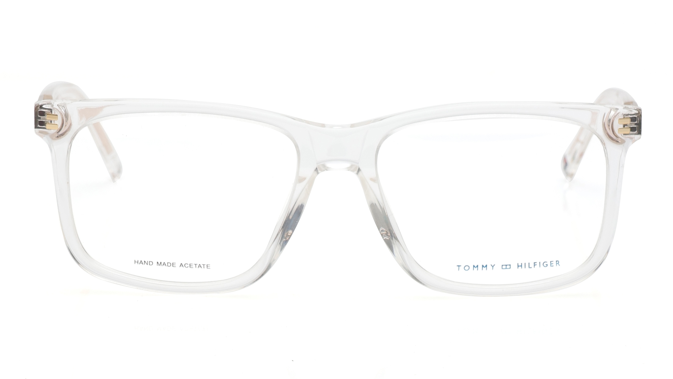Image 1 of Transparent Wayfarer Eyeglasses for Men from Tommy Hilfiger Available at Titan Eye+