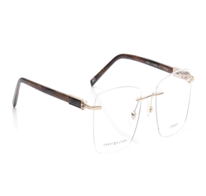 Image 2 of Gold Square Eyeglasses for Men from Tommy Hilfiger Available at Titan Eye+