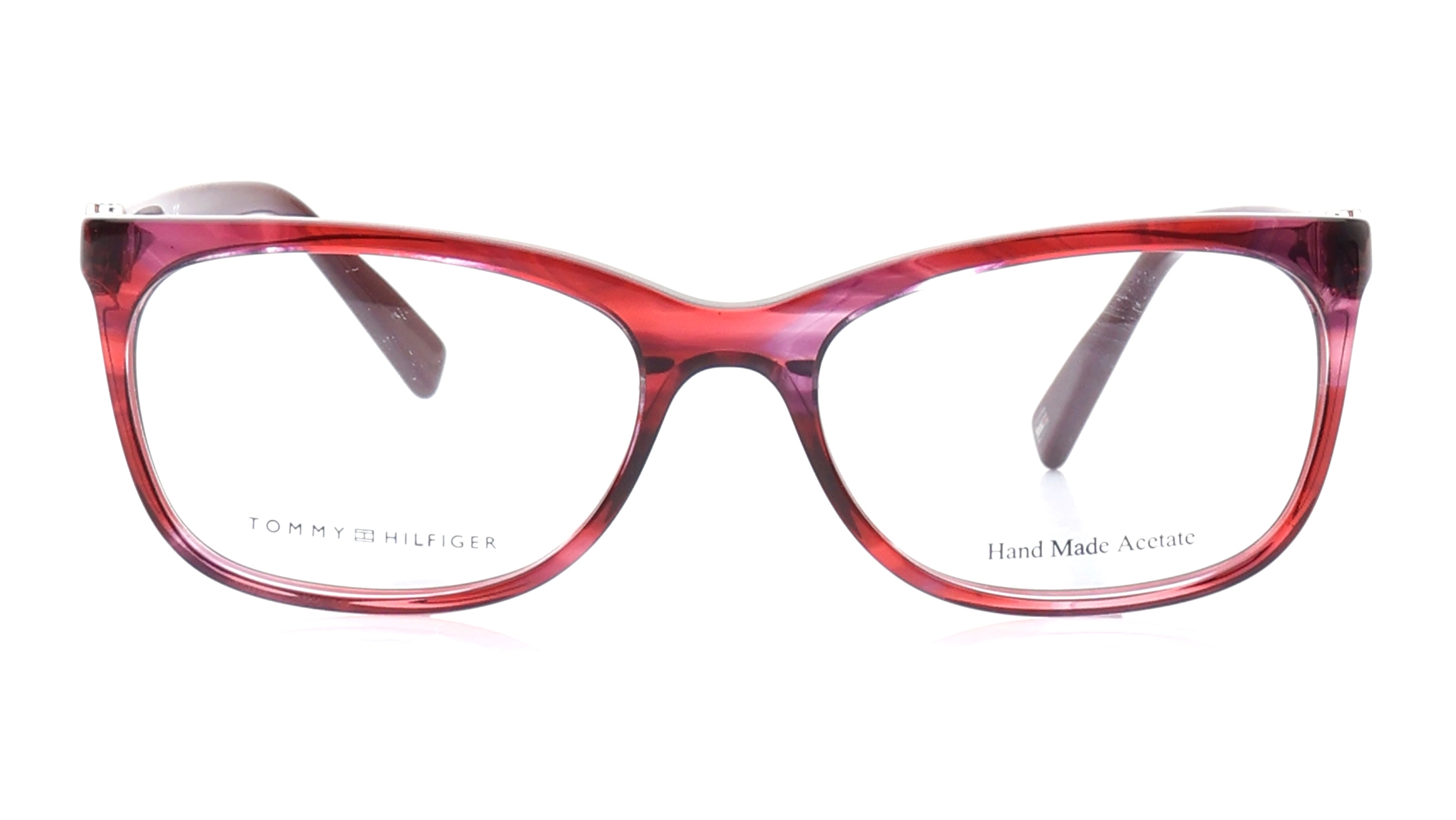 Image 1 of Red Rectangle Eyeglasses for Women from Tommy Hilfiger Available at Titan Eye+