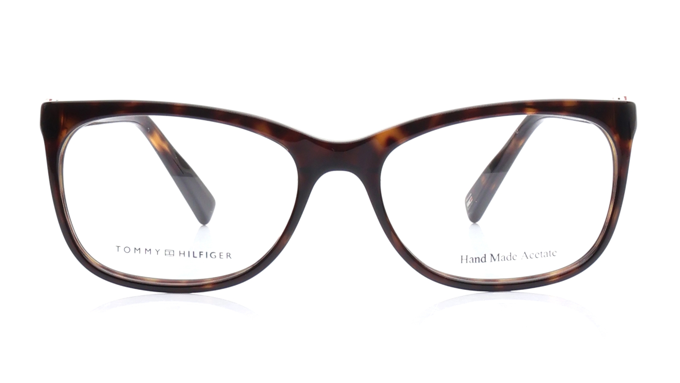 Image 1 of Havana Rectangle Eyeglasses for Women from Tommy Hilfiger Available at Titan Eye+