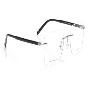 Image 2 of Gun Metal Rectangle Eyeglasses for Men from Tommy Hilfiger Available at Titan Eye+