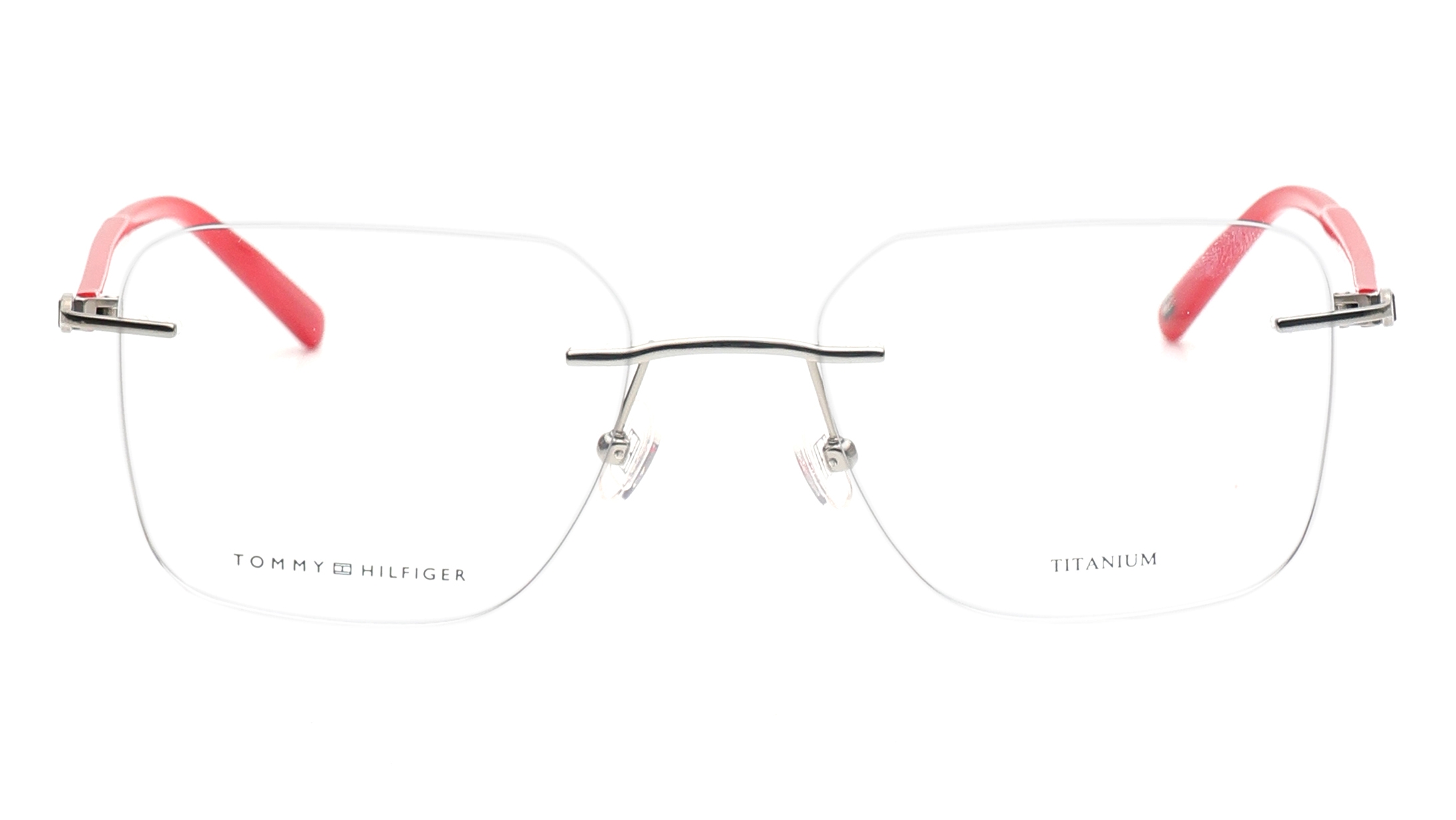 Image 1 of Gun Metal Rectangle Eyeglasses for Men from Tommy Hilfiger Available at Titan Eye+