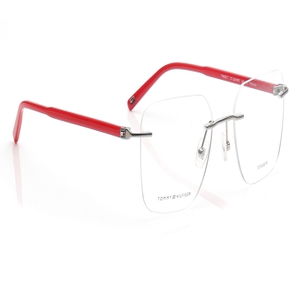 Image 2 of Gun Metal Rectangle Eyeglasses for Men from Tommy Hilfiger Available at Titan Eye+