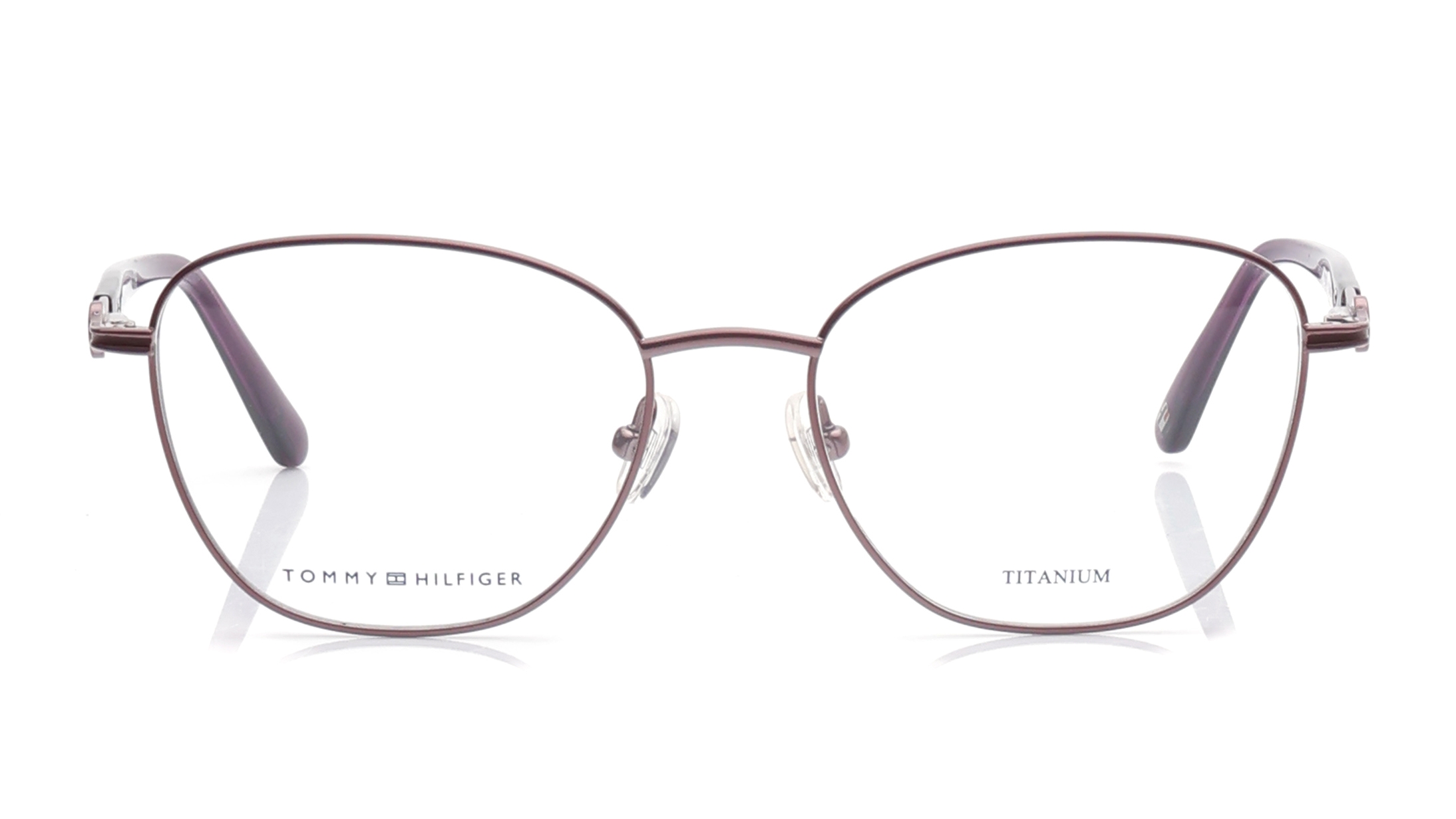 Image 1 of Purple Oval Eyeglasses for Women from Tommy Hilfiger Available at Titan Eye+