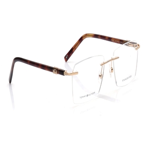 Image 2 of Gold Rectangle Eyeglasses for Men from Tommy Hilfiger Available at Titan Eye+