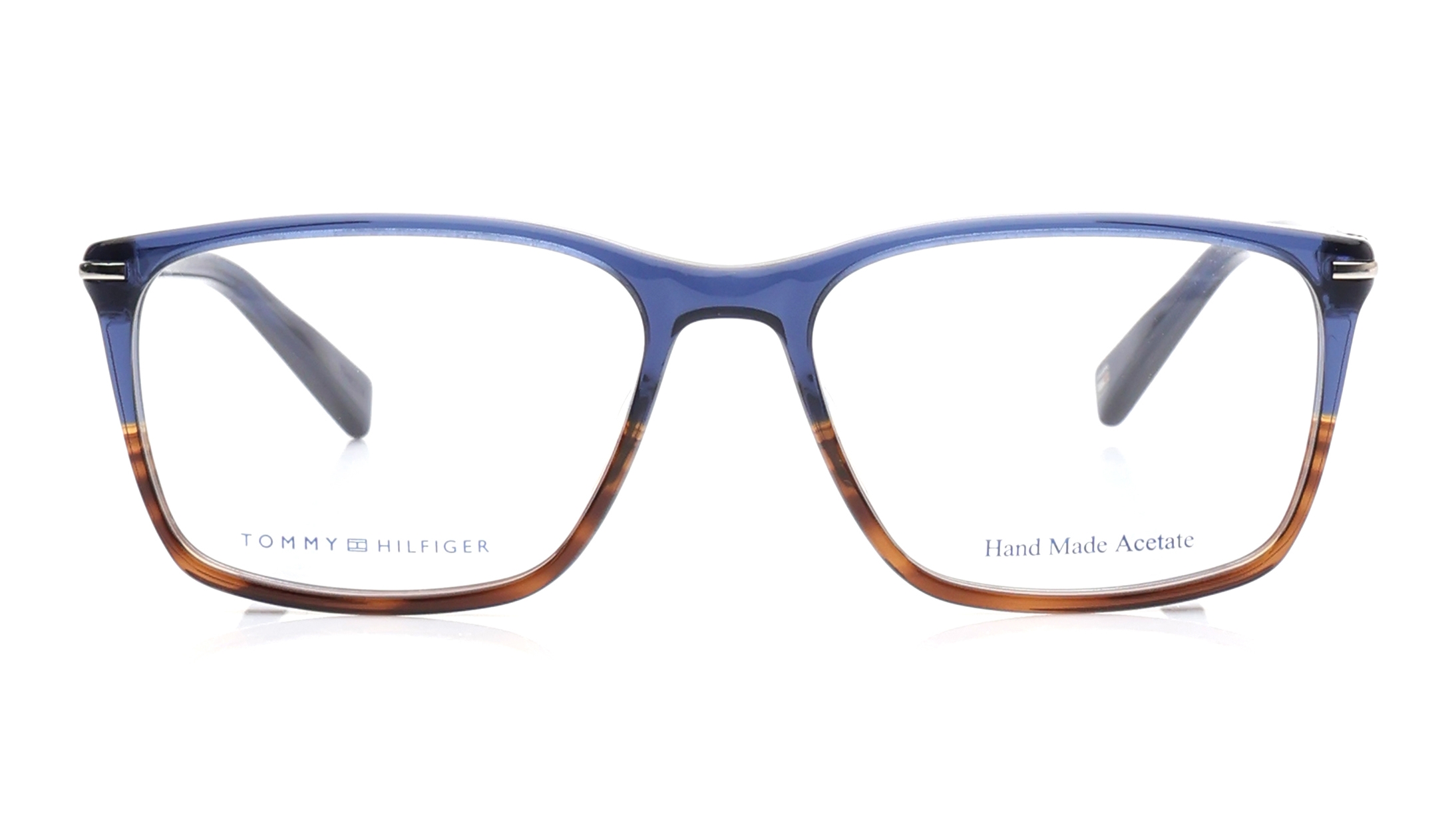 Image 1 of Blue Square Eyeglasses for Men from Tommy Hilfiger Available at Titan Eye+