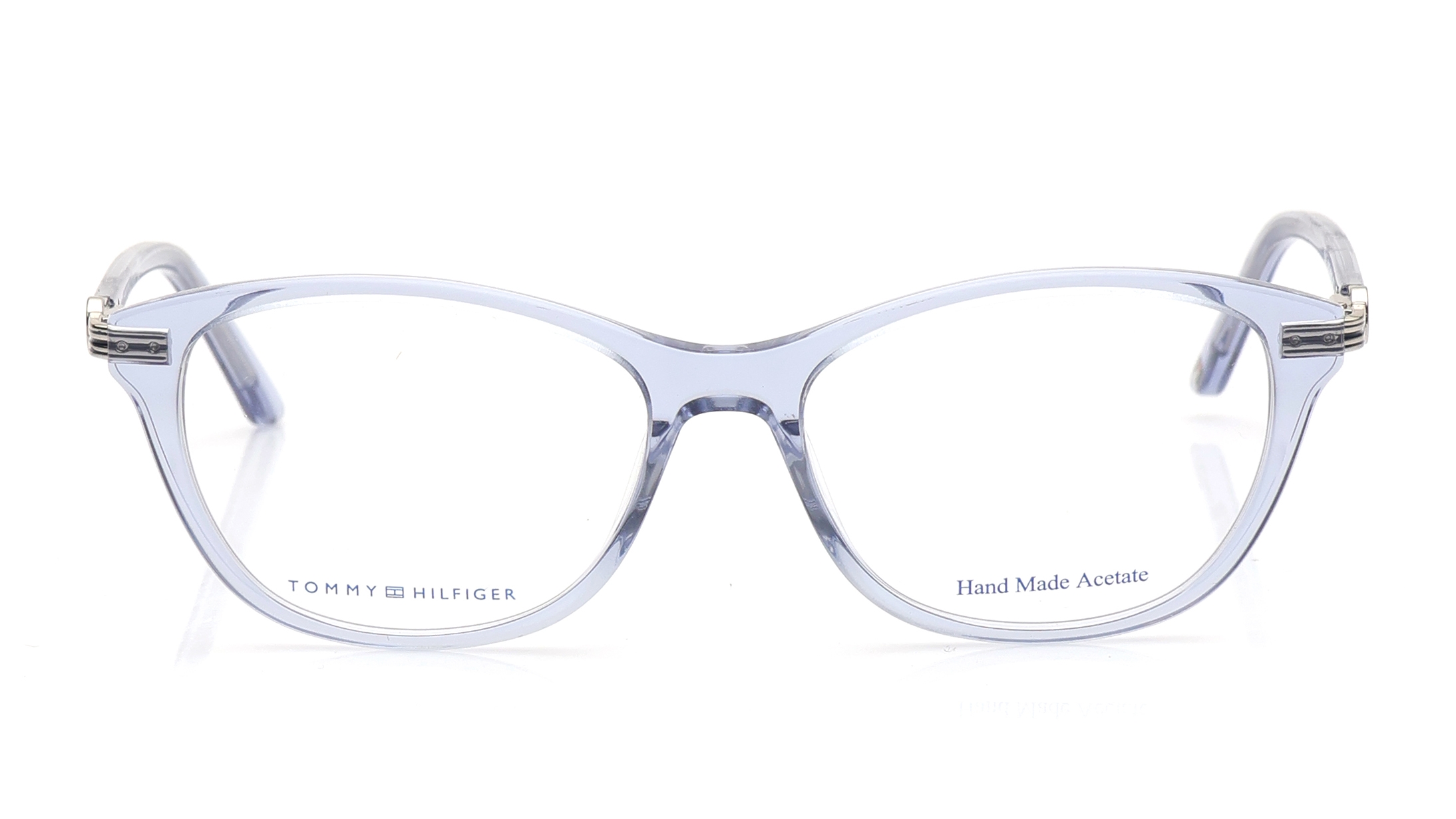 Image 1 of Blue Oval Eyeglasses for Women from Tommy Hilfiger Available at Titan Eye+