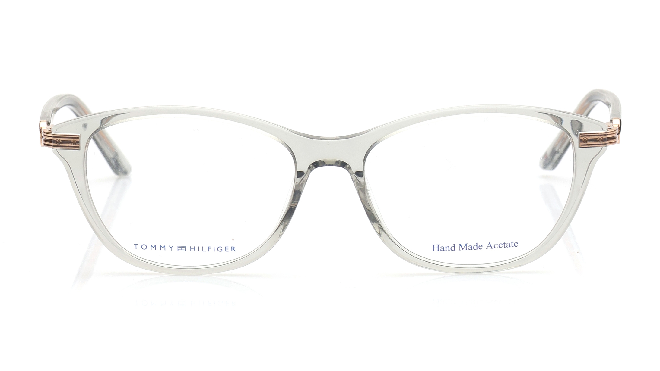 Image 1 of Grey Oval Eyeglasses for Women from Tommy Hilfiger Available at Titan Eye+