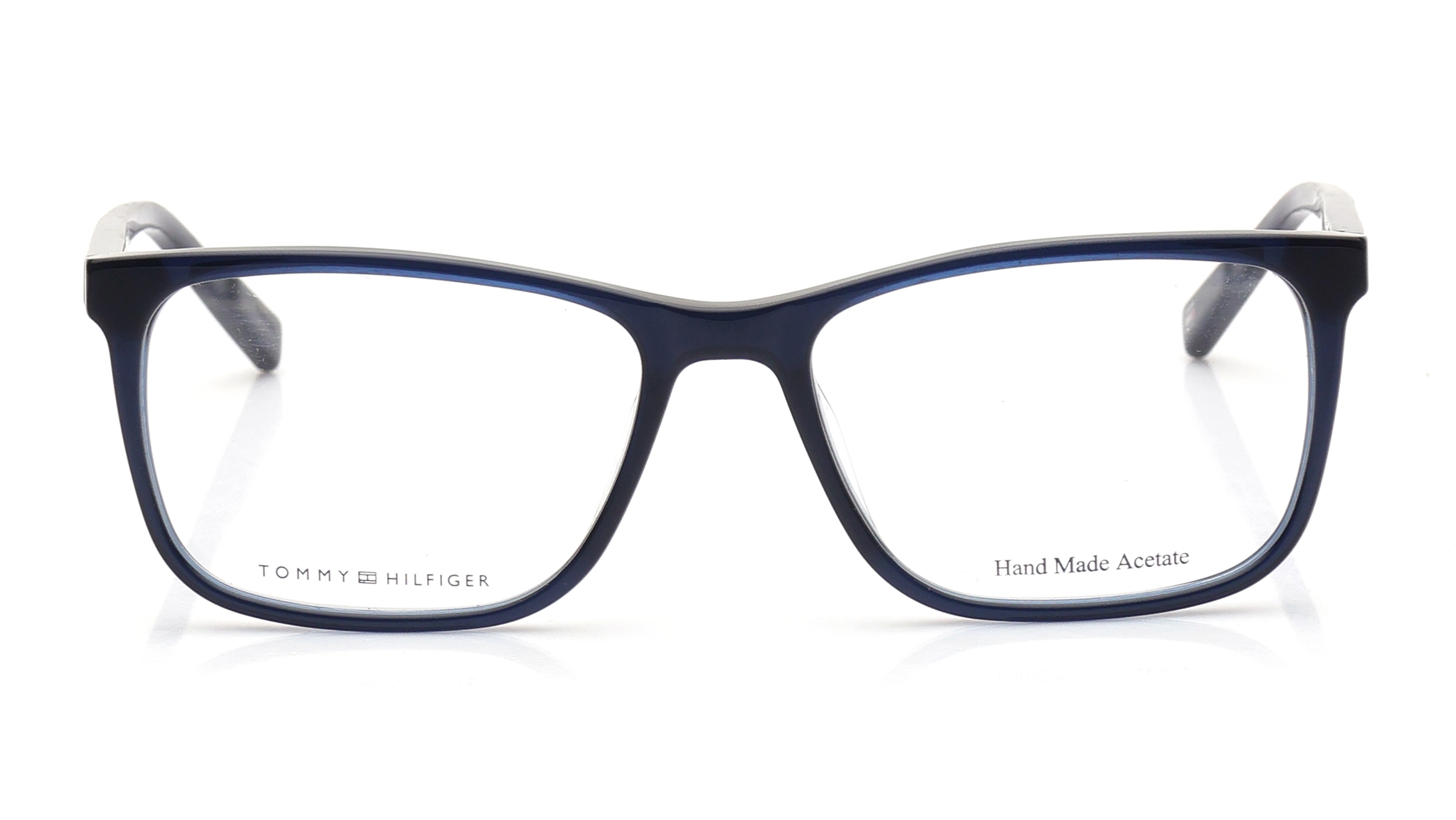 Image 1 of Blue Wayfarer Eyeglasses for Men from Tommy Hilfiger Available at Titan Eye+
