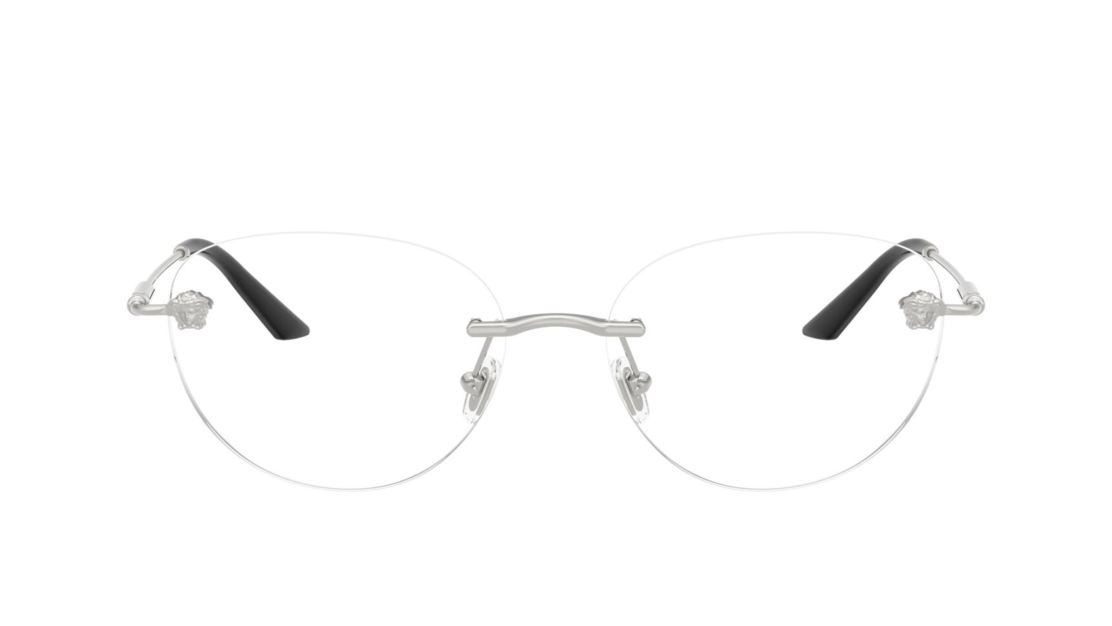Image 1 of Silver Round Eyeglasses for Women from Versace Available at Titan Eye+