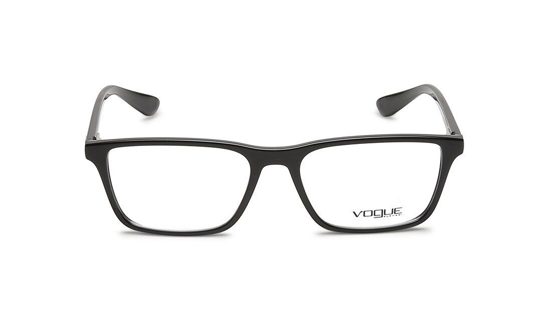 Image 1 of Black Rectangle Eyeglasses for Men from Vogue Eyewear Available at Titan Eye+