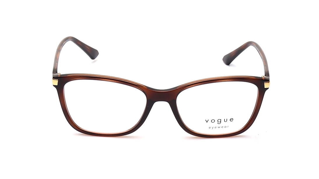 Image 1 of Brown Rectangle Eyeglasses for Women from Vogue Eyewear Available at Titan Eye+