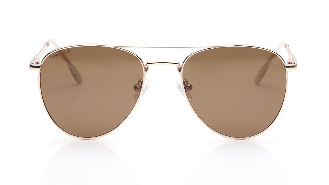 Image 1 of Brown Aviator Polarized Sunglasses for Men and Women from Fastrack Available at Titan Eye+