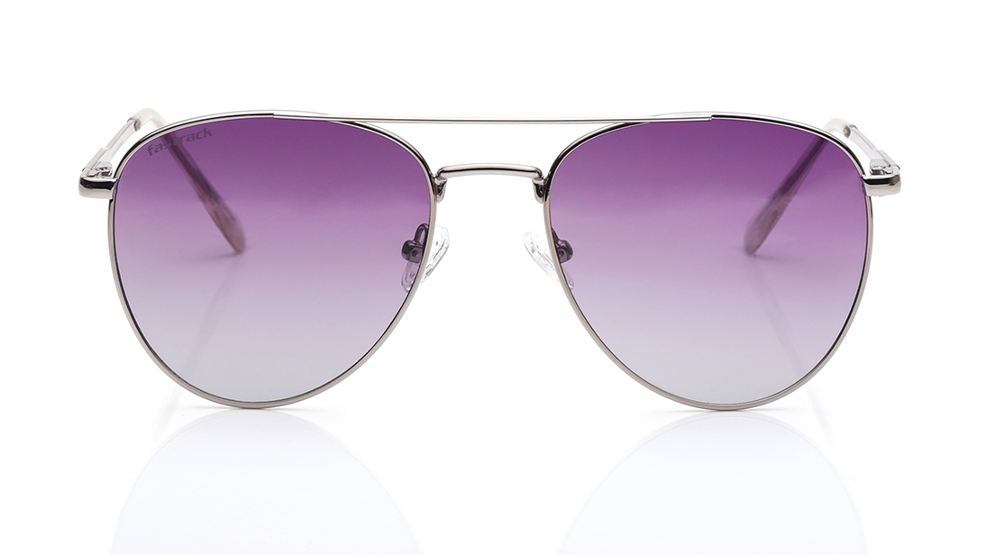 Image 1 of Purple Aviator Polarized Sunglasses for Men and Women from Fastrack Available at Titan Eye+