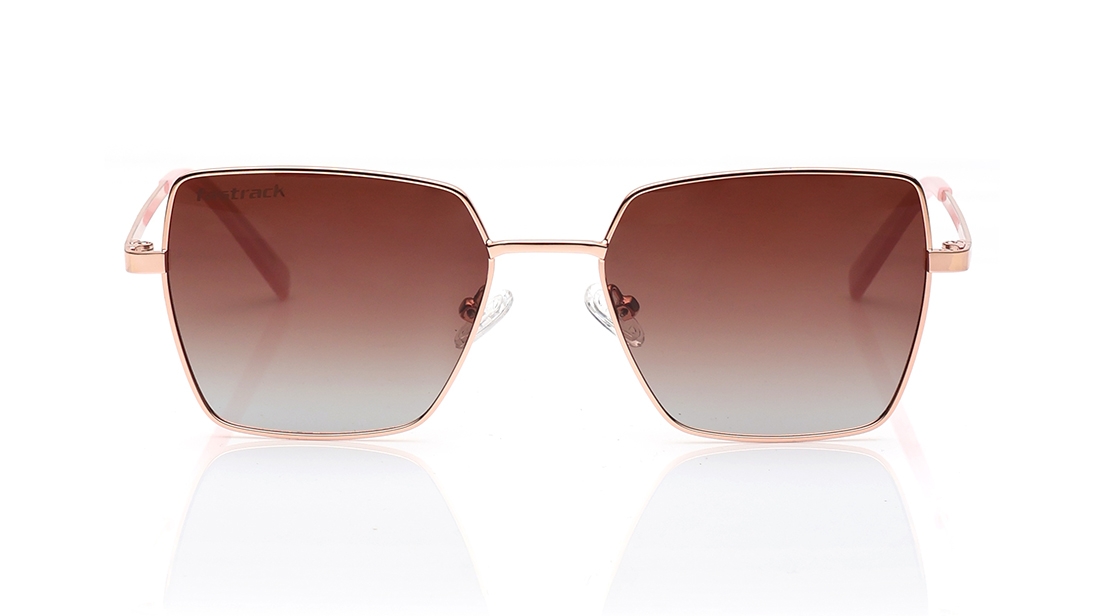 Image 1 of Brown Square Polarized Sunglasses for Women from Fastrack Available at Titan Eye+