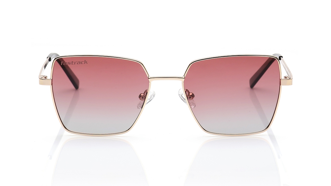 Image 1 of Red Geometric Polarized Sunglasses for Women from Fastrack Available at Titan Eye+