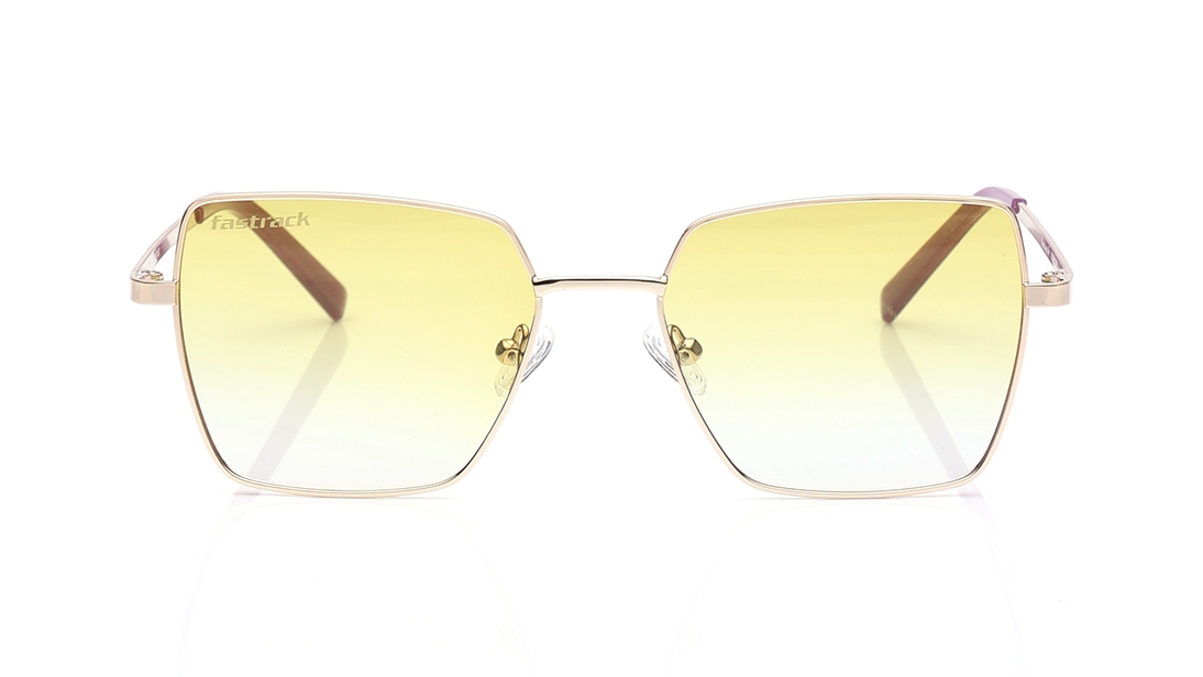 Image 1 of Yellow Geometric Polarized Sunglasses for Women from Fastrack Available at Titan Eye+