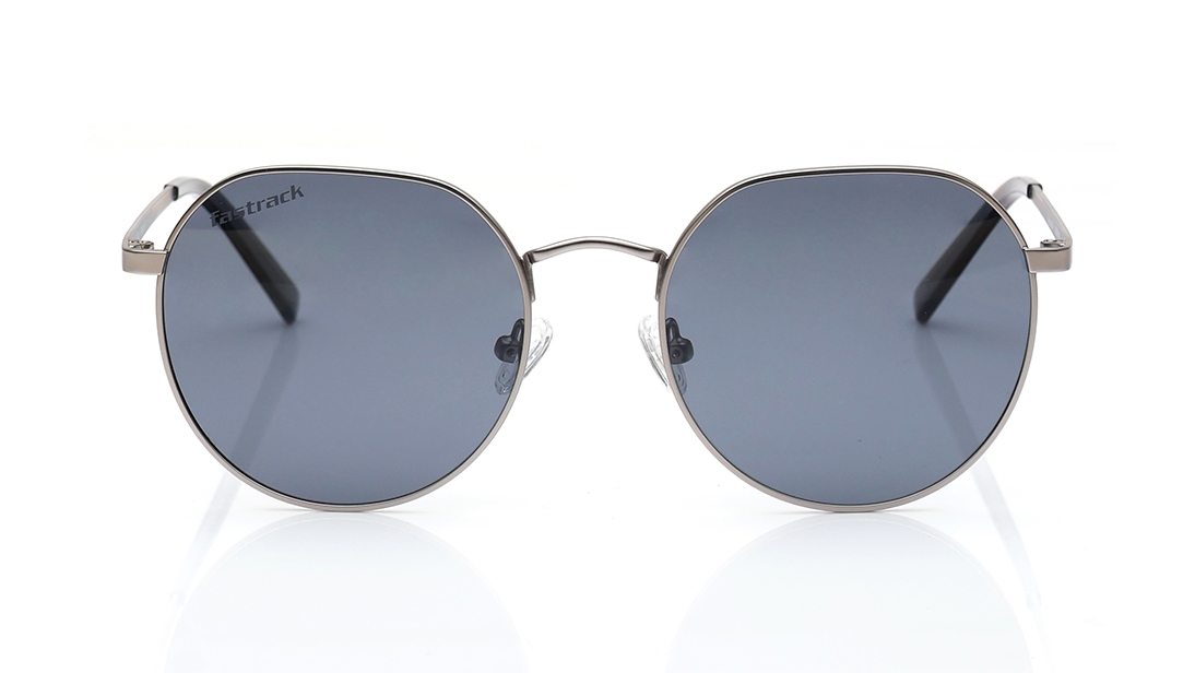 Image 1 of Grey Round Polarized Sunglasses for Men and Women from Fastrack Available at Titan Eye+