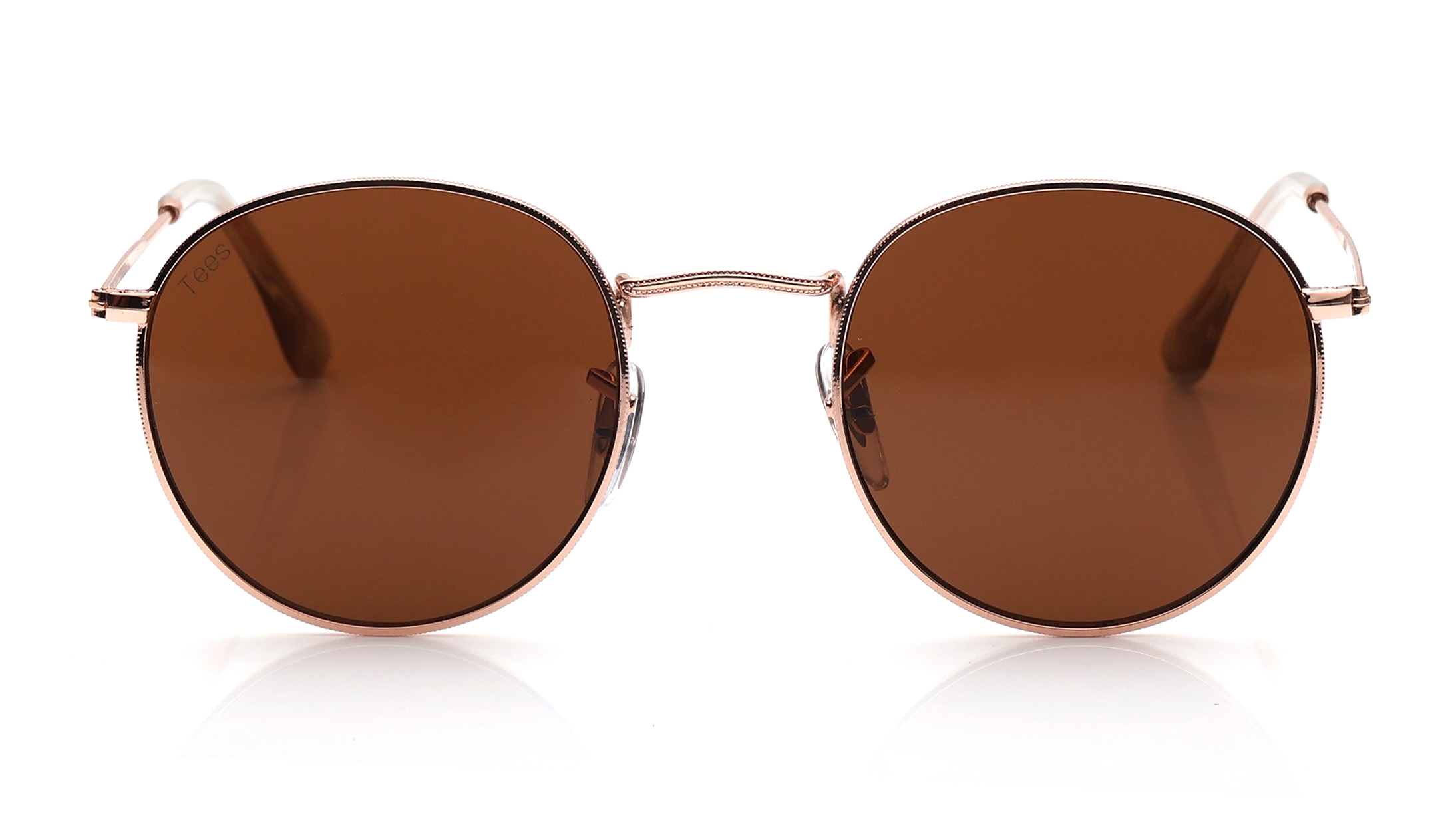 Image 1 of Brown Round Sunglasses for Men and Women from Tees By Fastrack Available at Titan Eye+