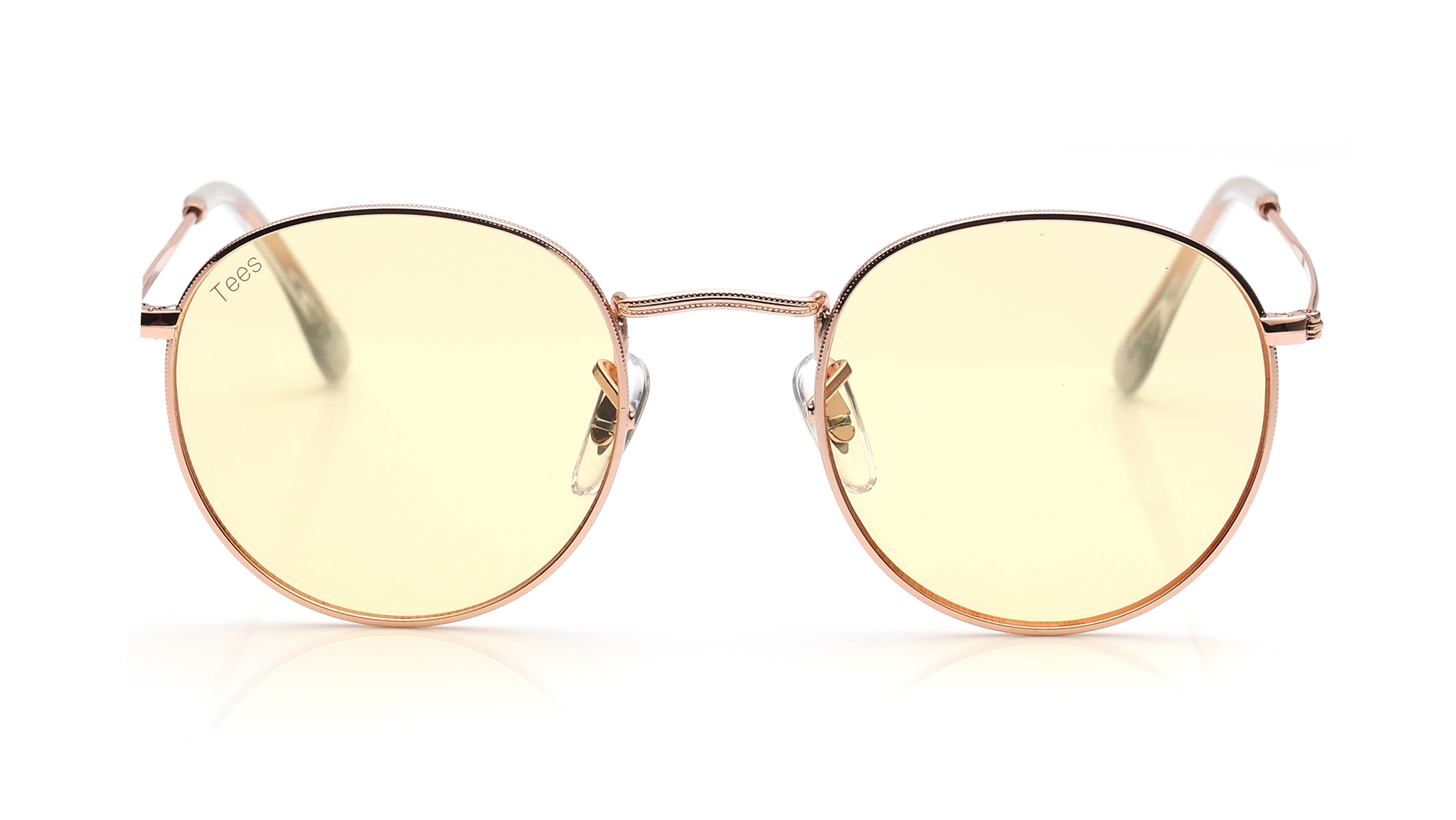 Image 1 of Yellow Round Sunglasses for Men and Women from Tees By Fastrack Available at Titan Eye+