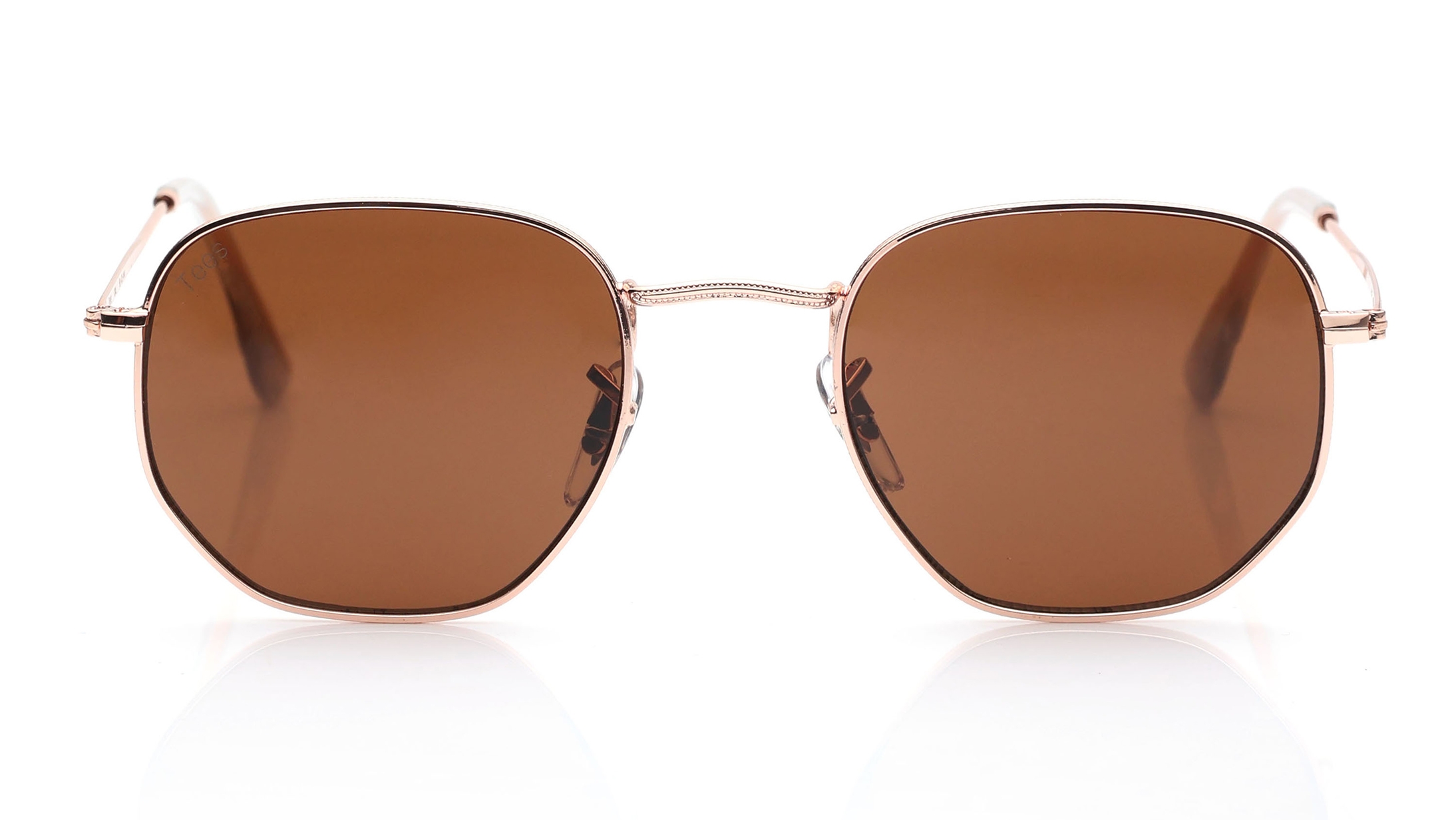 Image 1 of Brown Hexagon Sunglasses for Men and Women from Tees By Fastrack Available at Titan Eye+