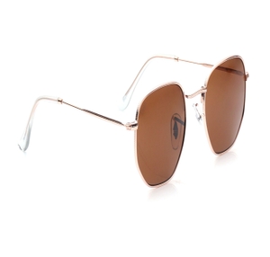Image 2 of Brown Hexagon Sunglasses for Men and Women from Tees By Fastrack Available at Titan Eye+