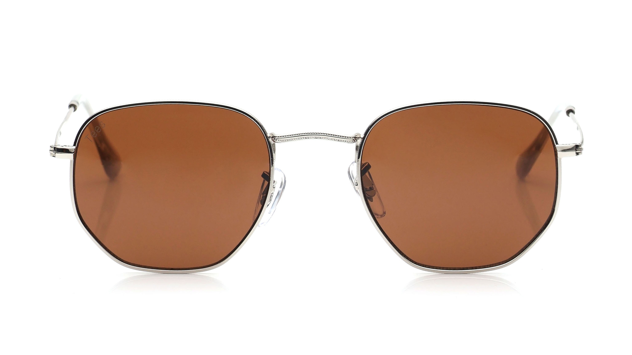 Image 1 of Brown Geometric Sunglasses for Men and Women from Tees By Fastrack Available at Titan Eye+