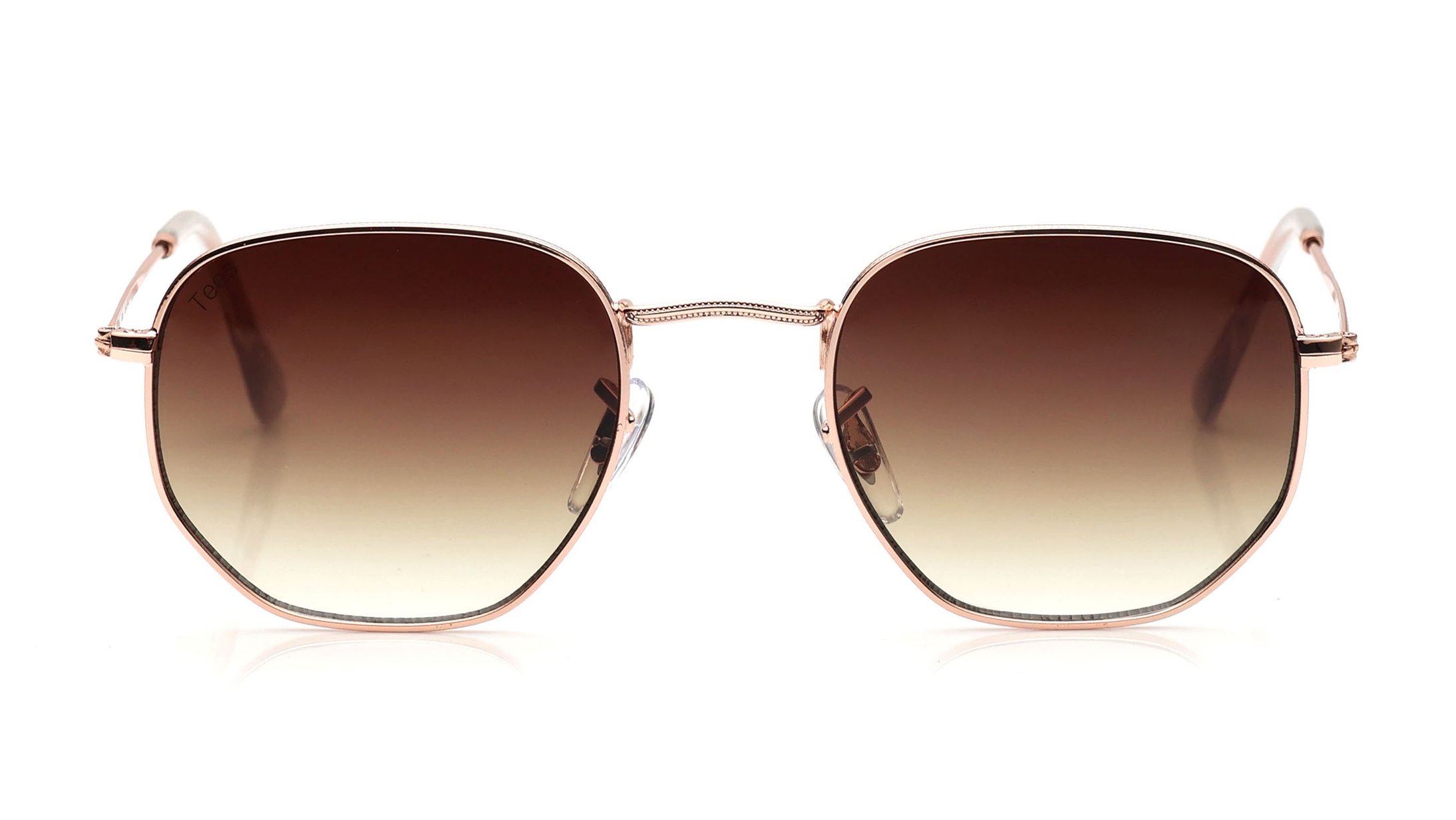Image 1 of Brown Geometric Sunglasses for Men and Women from Tees By Fastrack Available at Titan Eye+