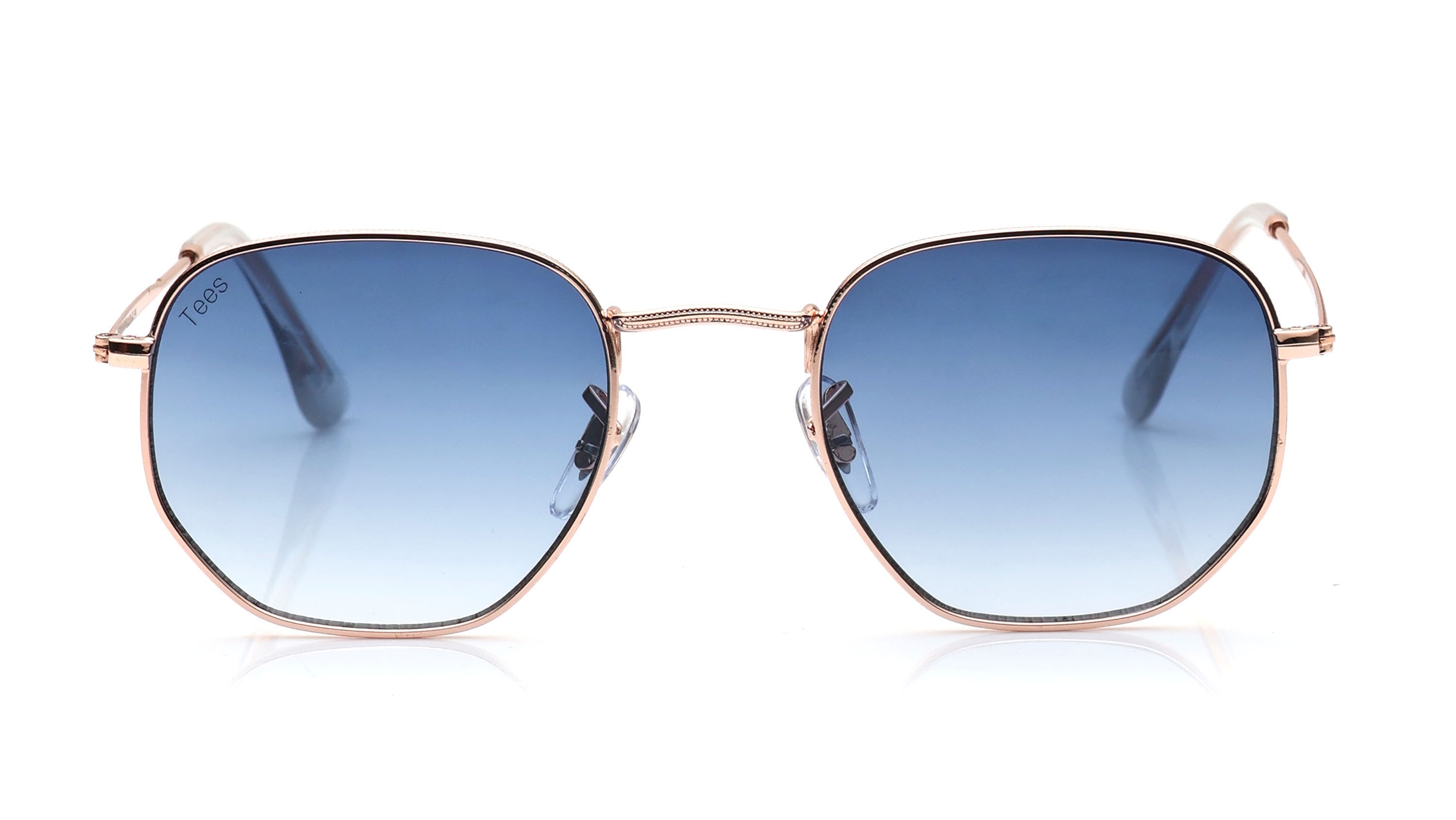 Image 1 of Blue Geometric Sunglasses for Men and Women from Tees By Fastrack Available at Titan Eye+