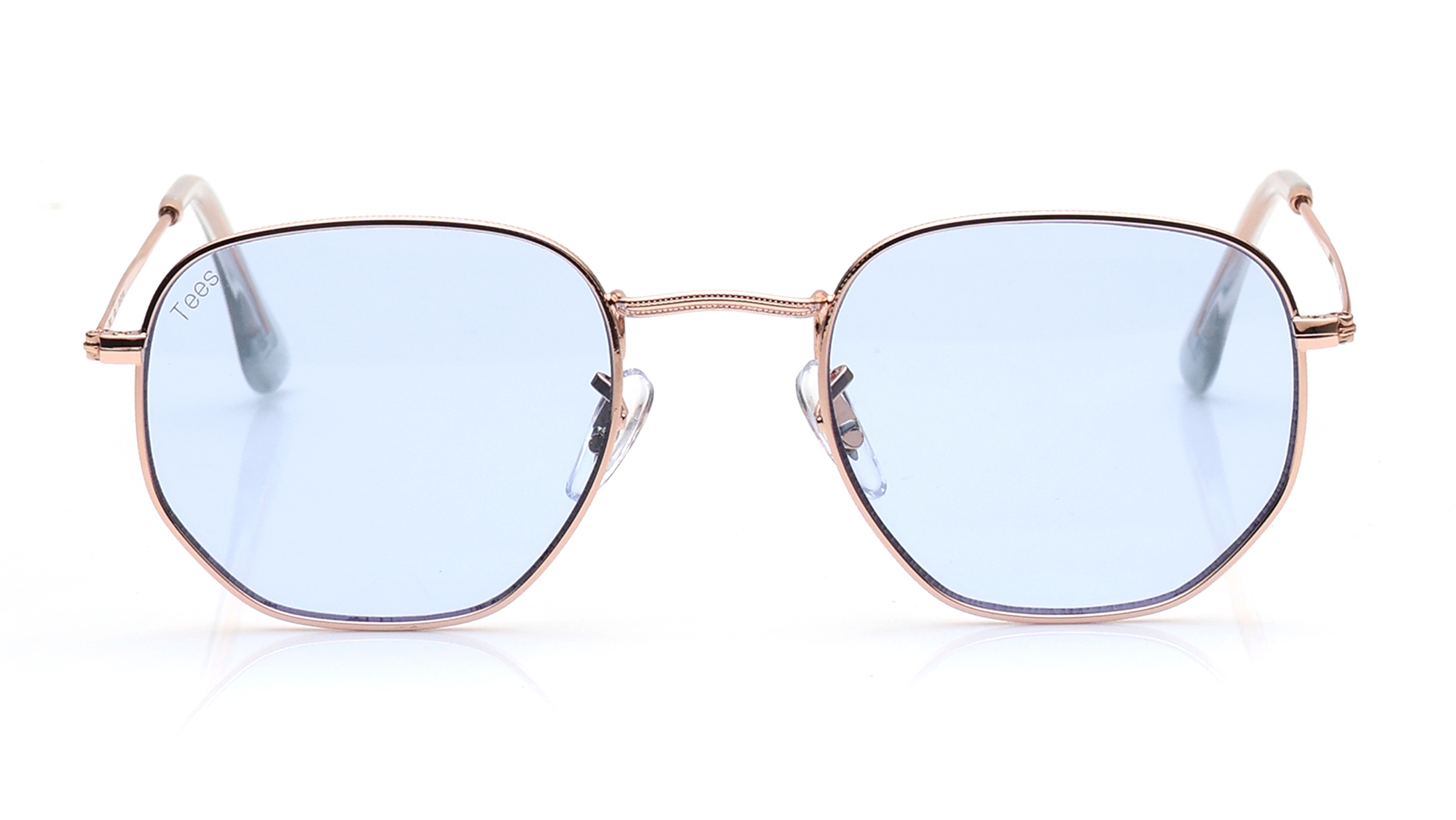 Image 1 of Blue Geometric Sunglasses for Men and Women from Tees By Fastrack Available at Titan Eye+