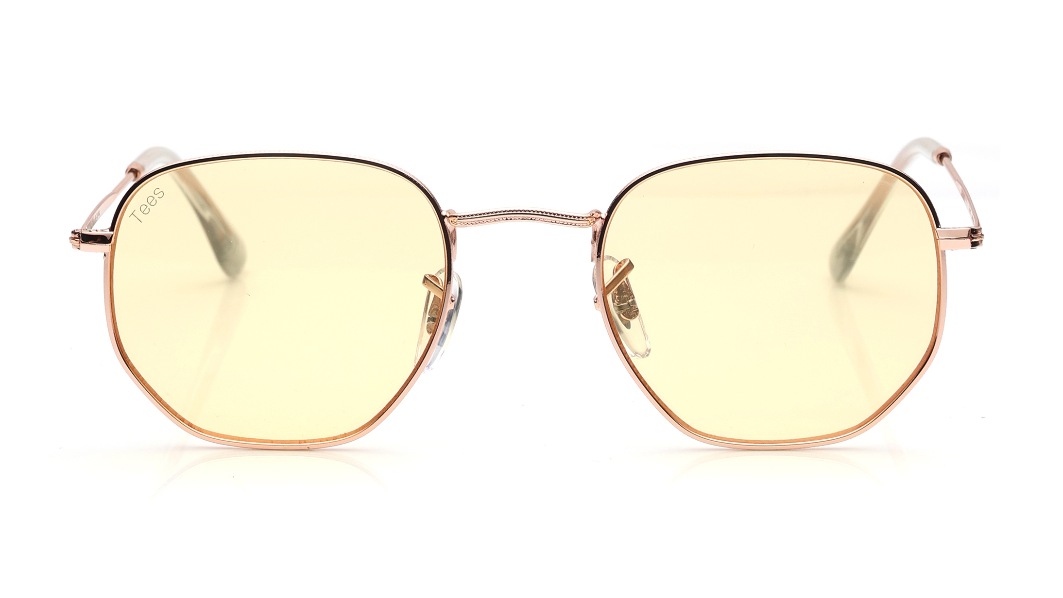 Image 1 of Yellow Hexagon Sunglasses for Men and Women from Tees By Fastrack Available at Titan Eye+