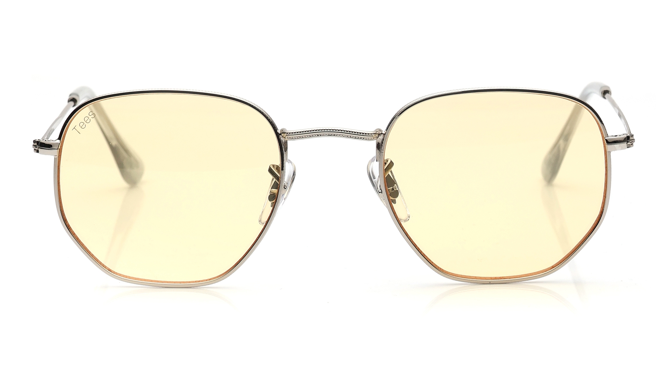 Image 1 of Yellow Hexagon Sunglasses for Men and Women from Tees By Fastrack Available at Titan Eye+