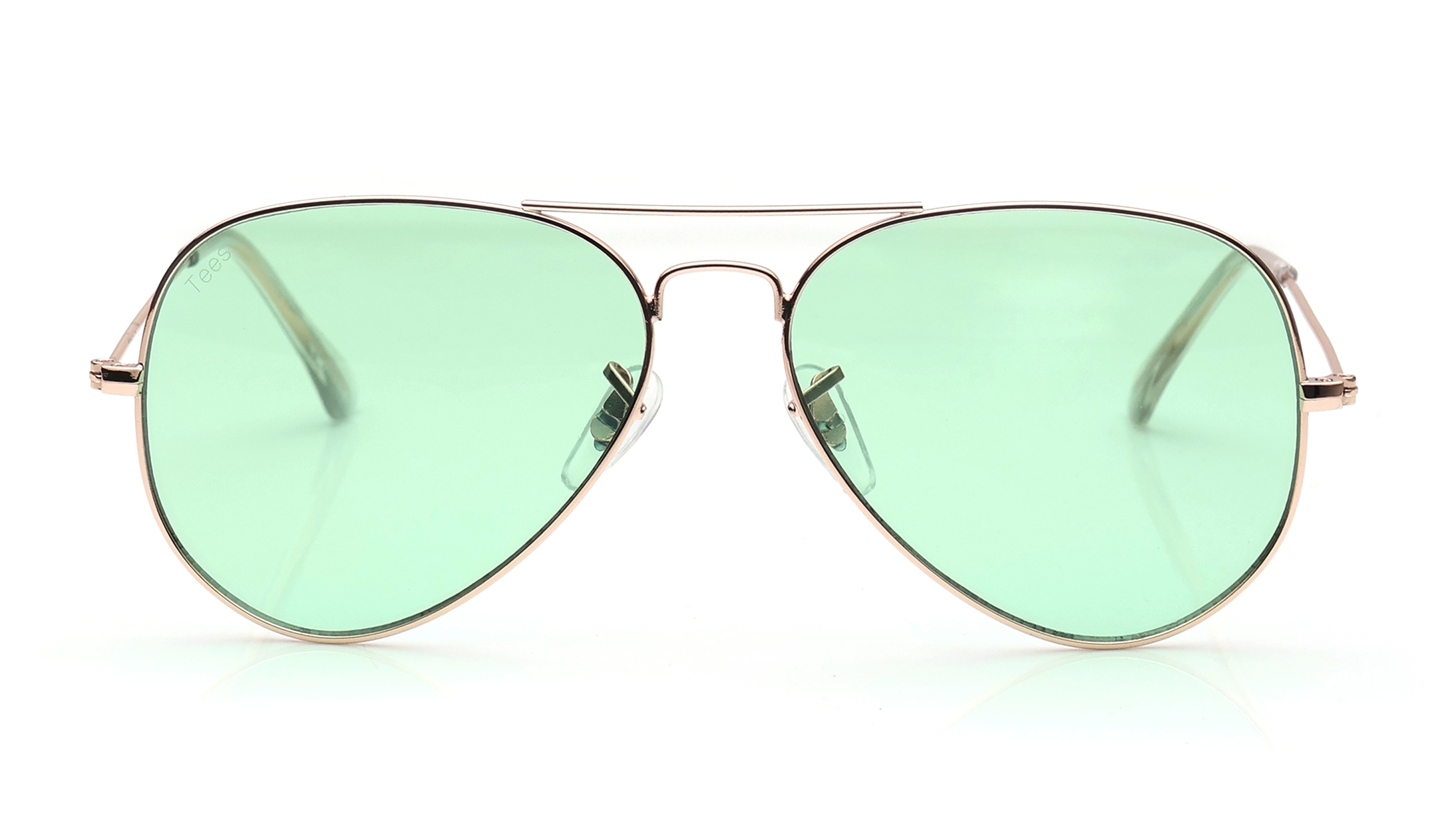 Image 1 of Green Aviator Sunglasses for Men and Women from Tees By Fastrack Available at Titan Eye+