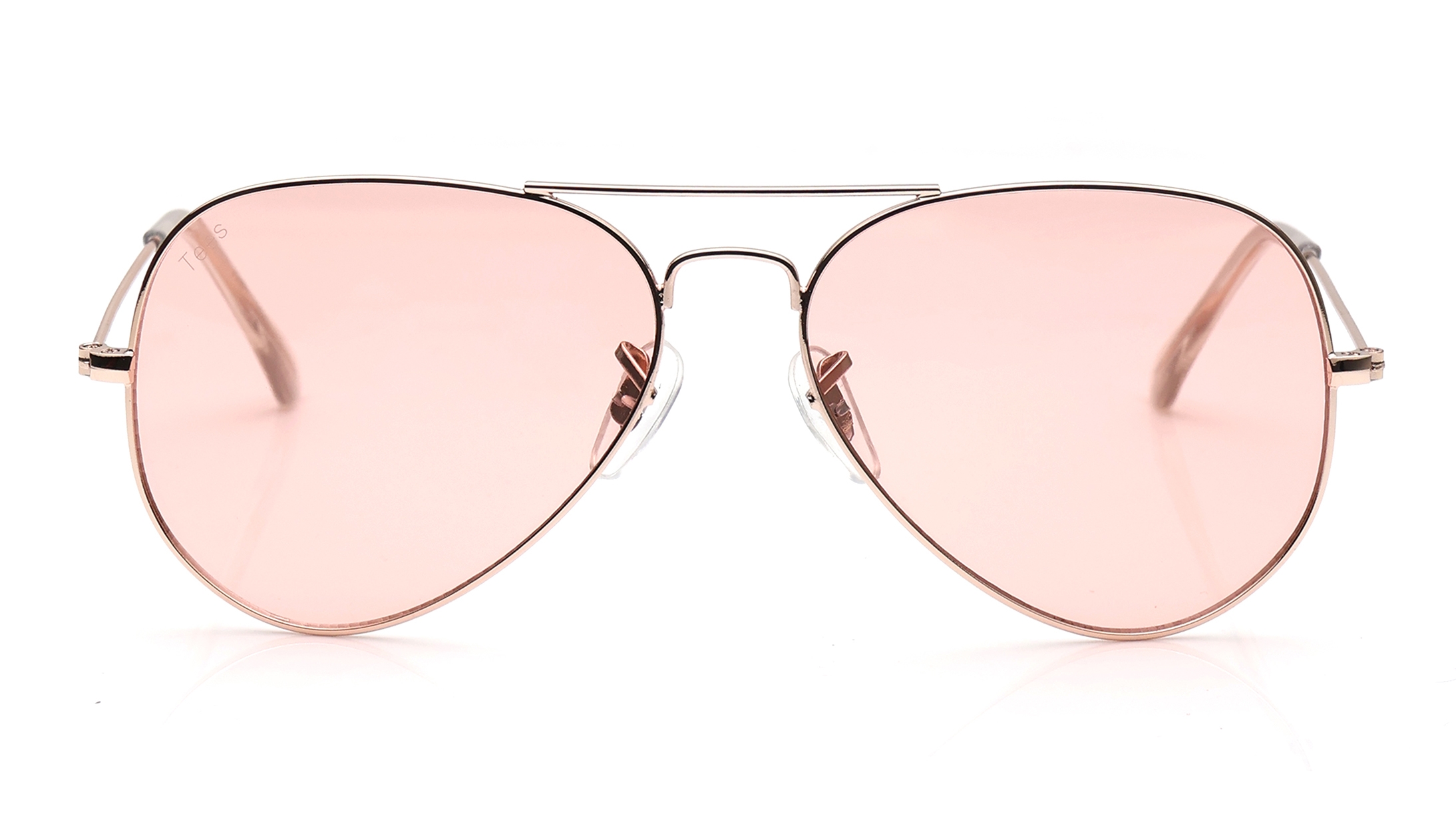 Image 1 of Pink Aviator Sunglasses for Men and Women from Tees By Fastrack Available at Titan Eye+